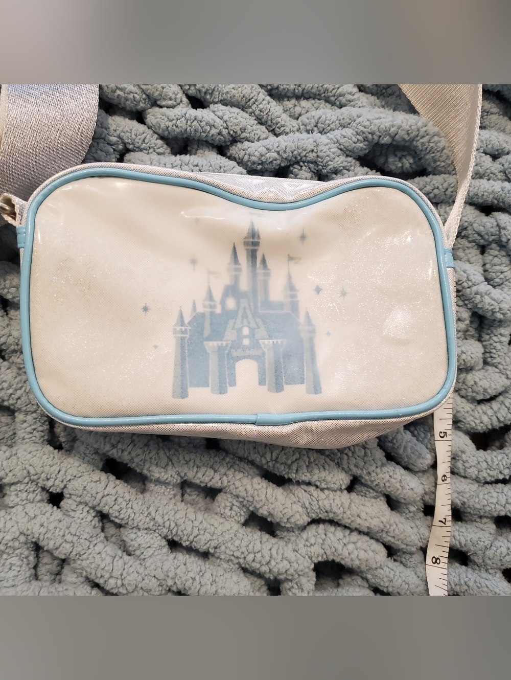 Sparkle Castle Crossbody Bag in Light Blue and White - Picture 7 of 7